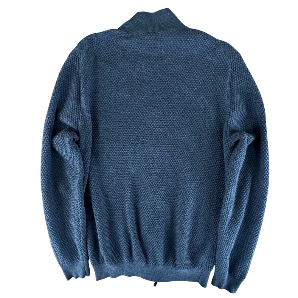 Massimo Dutti Zip Sweater Mens XL Gray Cotton Cashmere Knit Jacket Full Zip - Picture 5 of 12